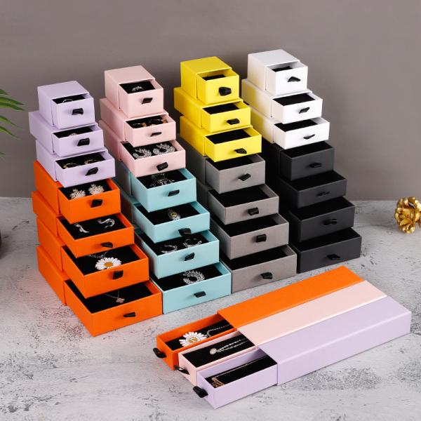 Drawer Jewelry Packaging Box Earring Stud Ring Paper Box Necklace Bracelet Gift Jewelry Organizer Storage