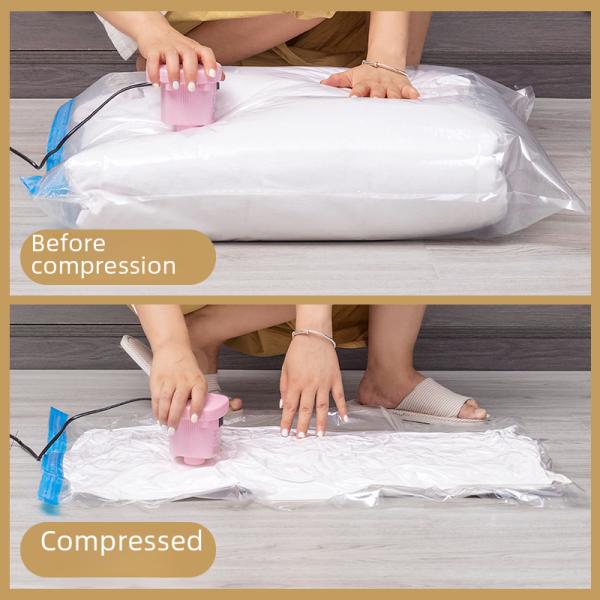 Transparent Vacuum Compression Storage Bag For Quilts Clothes Cotton Quilts Can Print Patterns Suitable For Home Textiles