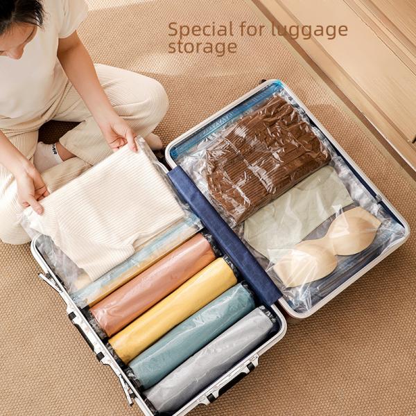 Factory Direct Home Use Clothing Compression Bag Thickened Hand Roll Transparent Vacuum Extraction Quilt Storage Bag