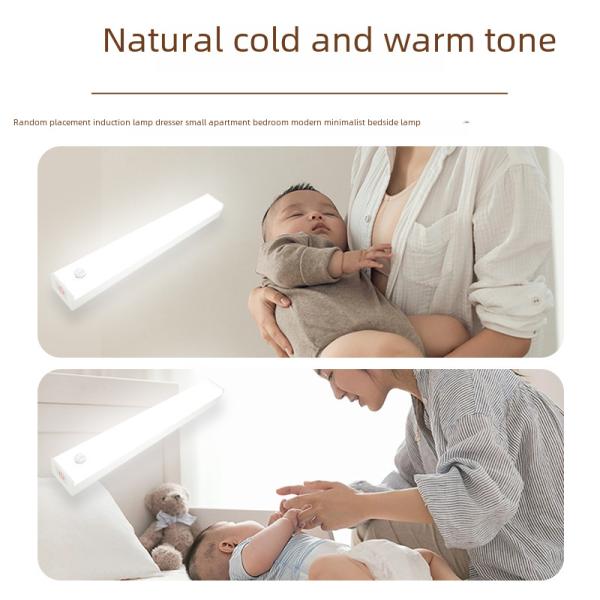 Smart Body Induction Wireless Magnetic Attraction Long Strip Night Light Kitchen Wardrobe Cabinet Wine Cabinet Bedroom