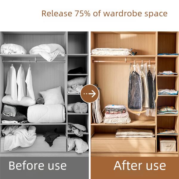 Factory Direct Home Use Clothing Compression Bag Thickened Hand Roll Transparent Vacuum Extraction Quilt Storage Bag