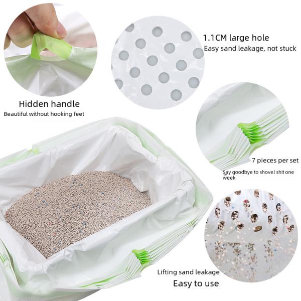 Pet Waste Bag Cat Shit Bag Litter Bag No Shovel Needed Pet Cleaning Supplies Thickened Plastic Handheld Style Made in Zhejiang