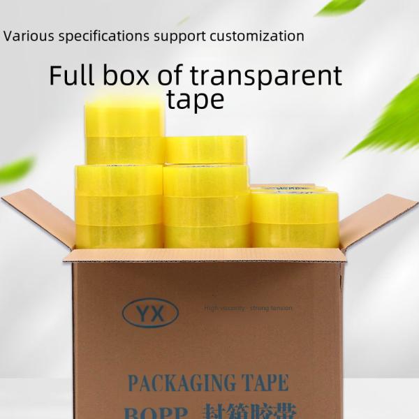 Transparent Thickened Large Roll Packing Sealing Tape Whole Case High Adhesive Warning Label Printing E-commerce Tape