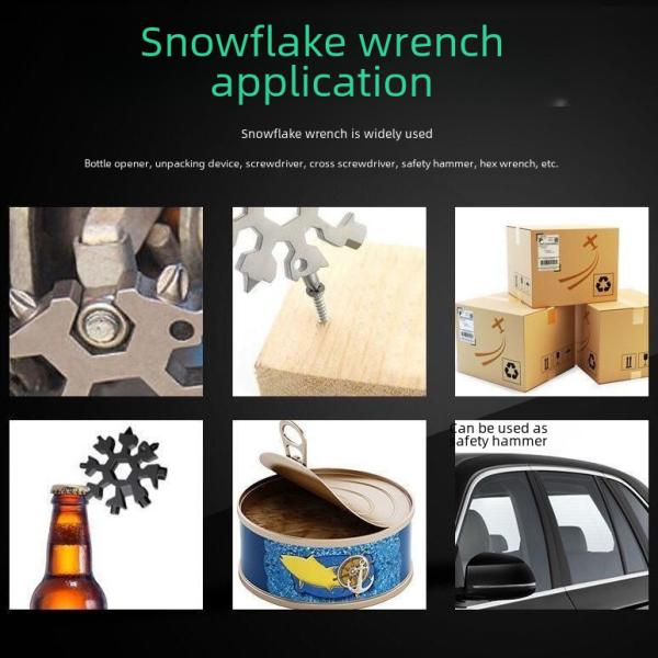 Multi-functional Snowflake Wrench Tool Steel Octagonal Inner Hexagonal Lightweight Portable 18-in-one Mini Universal Wrench