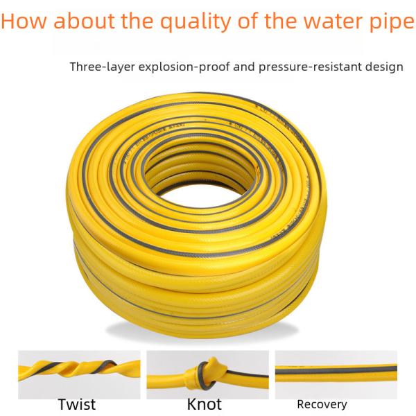 Eco-friendly Non-toxic All-season Soft Yellow Inner White Striped Household Car Washing Specialized Water Pipe
