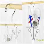 Thickened Stainless Steel Shoe Drying Rack Outdoor Balcony Shoe Hanging Hook Non-magnetic Hanging Rack Storage Cleaning Tool