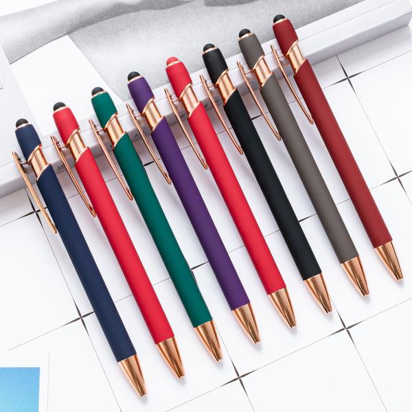 Aluminum Rod Ballpoint Pen Press-button Metal Medium Oil Pen Printable Push-button Aluminum Rod Ballpoint
