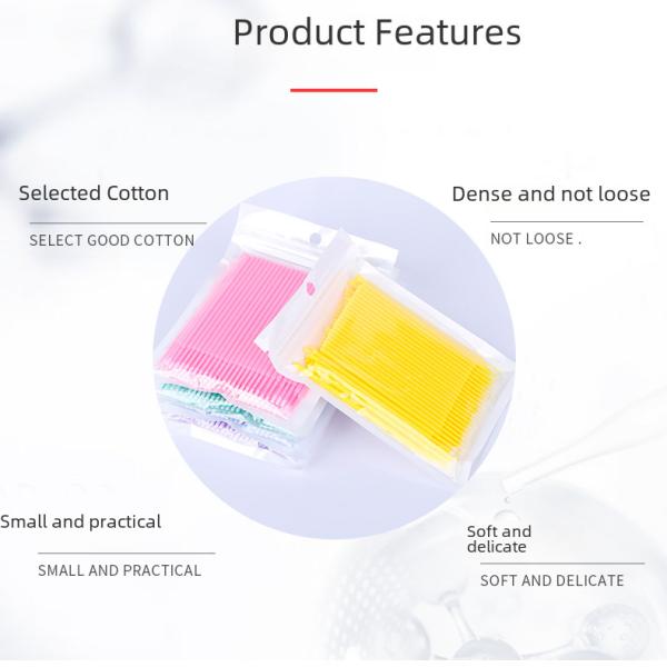 Eyelash Grafting Cleaning Stick Cotton Swab Hot Eyelash Planting Embroidery Makeup Tool Eyeliner Removal Brush