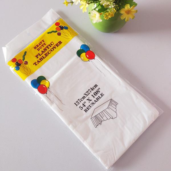 Disposable Solid Color Pe Plastic Tablecloth For Birthday Party Sweet Table 137*274cm