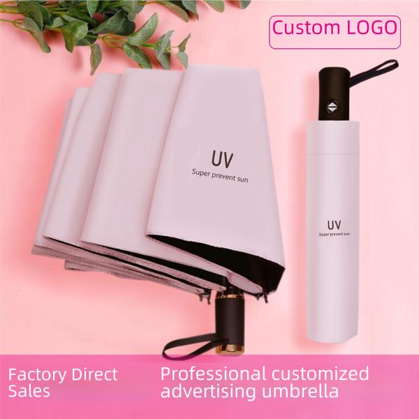 Home Daily Use Umbrella Sunny Rainy Umbrella Durable Polyester Fabric Sunshade Rain Protection Compact Travel