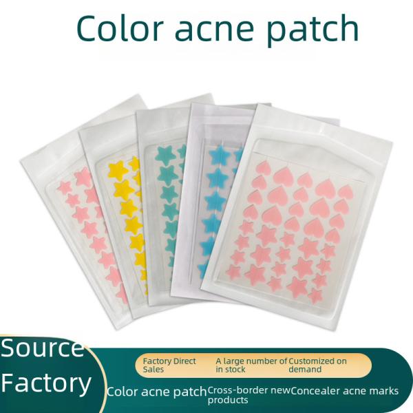 Colorful Acne Patches Heart-shaped Star-shaped Concealer Acne Removal Hydrogel Pimple Mark Covering Patches