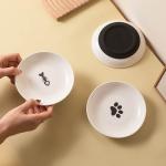 Anti-slip Silicone Ceramic Cat Bowl Pet Cat Food Snack Can Head Bowl Kitten Food Pet Supplies