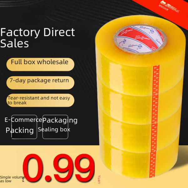 Transparent Tape Whole Case Express Packaging Sealing Yellow Large Roll Tape For Box Closing