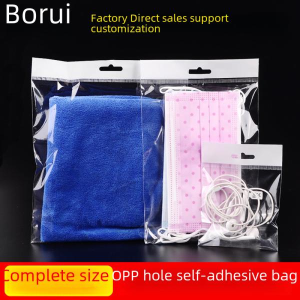 Transparent Opp Plastic Bag White Card Head Hanging Hole For Airplane Hole Packaging
