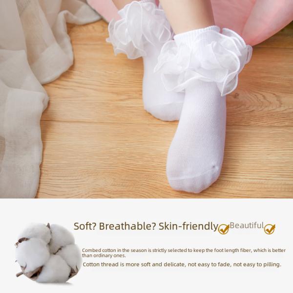 Children's socks Spring and Autumn new girls socks cute princess lace tube baby lace socks spot wholesale