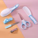 Baby Care Cleaning 6-piece Set Nail Scissors Combination Suit Baby Safety Comb Brush Gift Box