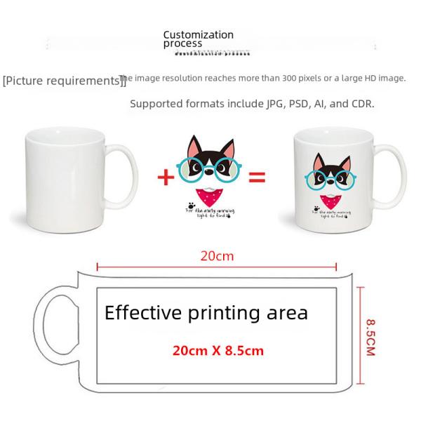 Creative Coated Ceramic Mugs Color Changing Water Cups Logo Heat Transfer Advertising Gifts Mark Cups