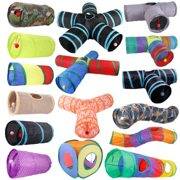 Foldable Interactive Rainbow Tunnel Cat Toy Drill Barrel New Pet Products For Cats Folding Tunnel Toy Kittens Play