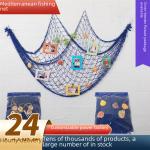 Mediterranean Hemp Rope Decorative Fishnet Photo Wall Background Hanging Cotton Rope Ocean Decorative Fishnet Wall Hanging
