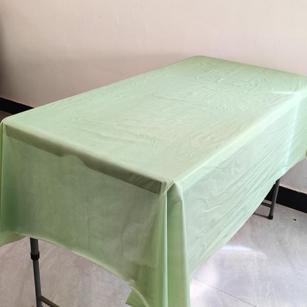 Disposable Solid Color Pe Plastic Tablecloth For Birthday Party Sweet Table 137*274cm