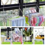 Kawang Stainless Steel Balcony Socks Drying Rack 100 Clips Solid Socks Drying Rack Home Use Multi-clip Clothes Clothes Clip