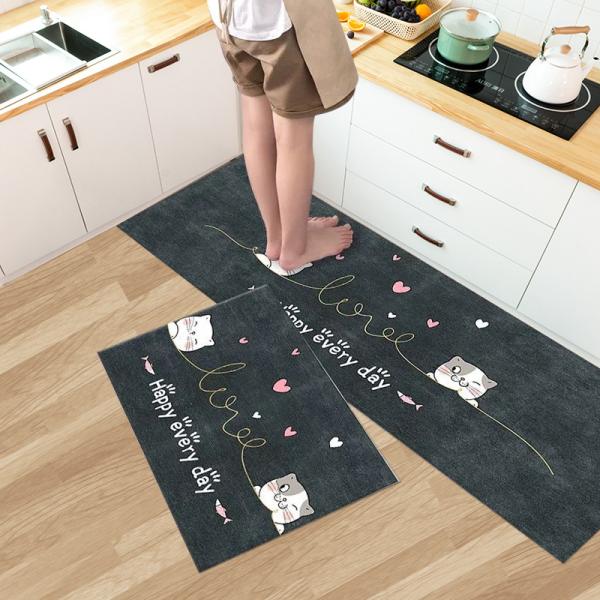 Thickened Dirt-resistant Kitchen Bathroom Doormat Simple Home Use Foot Mat For Entrance Hall Bathroom Door