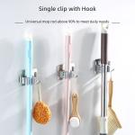 Broom Holder Stainless Steel Wall Mounted Toilet Broom Hook No Drilling Required Brush Holder Suction Cup Grey Gun Metal