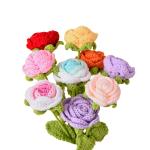 Handmade Knitted Simulation Flowers Diy Wool Yarn Bouquet Self-made Crochet Flower Arrangement Office Culture Artificial Plant