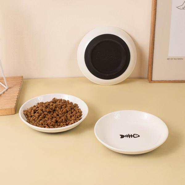 Anti-slip Silicone Ceramic Cat Bowl Pet Cat Food Snack Can Head Bowl Kitten Food Pet Supplies
