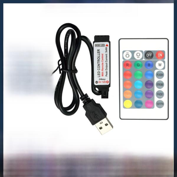 Colorful LED Strip Light 24-Key USB Controller RGB Light Bar Infrared Remote Dimmer For Home Decorative Lighting