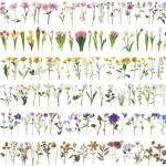 Waterproof Transparent Pet Flower Stickers Bullet Journal Diy Tulip Material Handbook Decals Office Culture Stationery Stickers