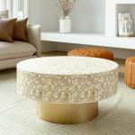 Vaan Coffee Table - Beige Bone Inlay