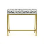 Elnaz Mini Dresser Console - Black Bone Inlay