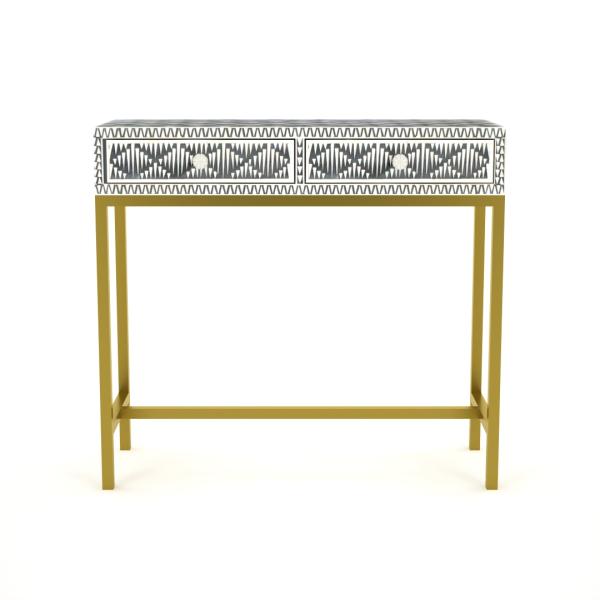 Elnaz Mini Dresser Console - Black Bone Inlay