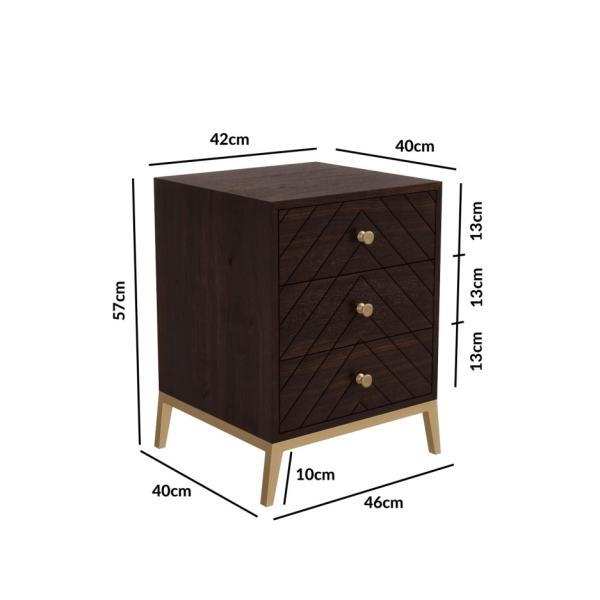 Ewan Side Drawer - Dark Wood