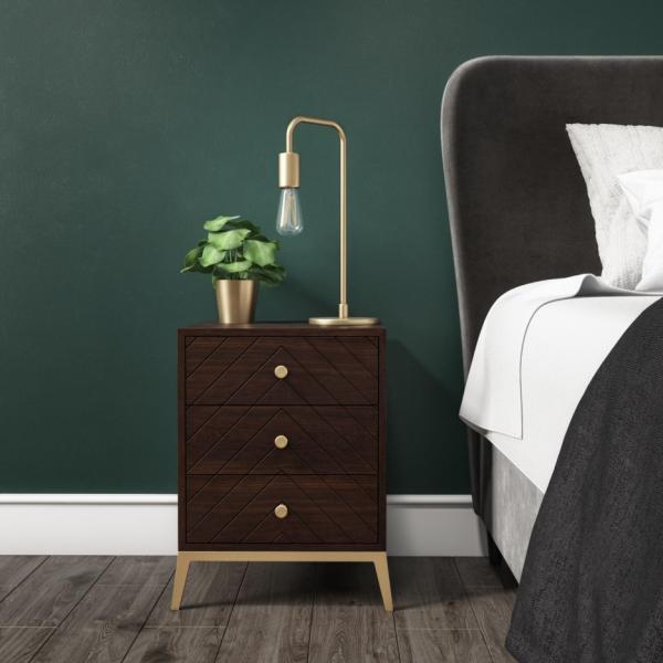 Ewan Side Drawer - Dark Wood