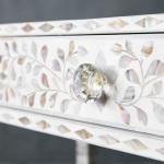 Iris Dresser Console & Stool - White Mother of Pearl