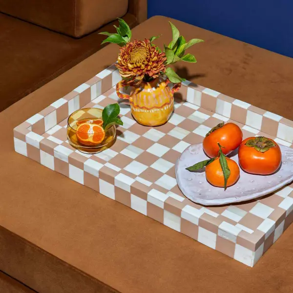 Maze Tray - Brown Bone Inlay