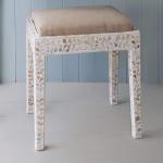 Iris Dresser Console & Stool - White Mother of Pearl