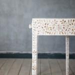 Iris Dresser Console & Stool - White Mother of Pearl