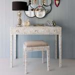Iris Dresser Console & Stool - White Mother of Pearl