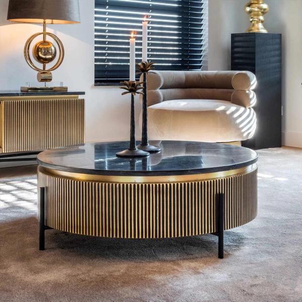 Vihaan Coffee Table - Brass Clad