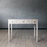 Iris Dresser Console & Stool - White Mother of Pearl