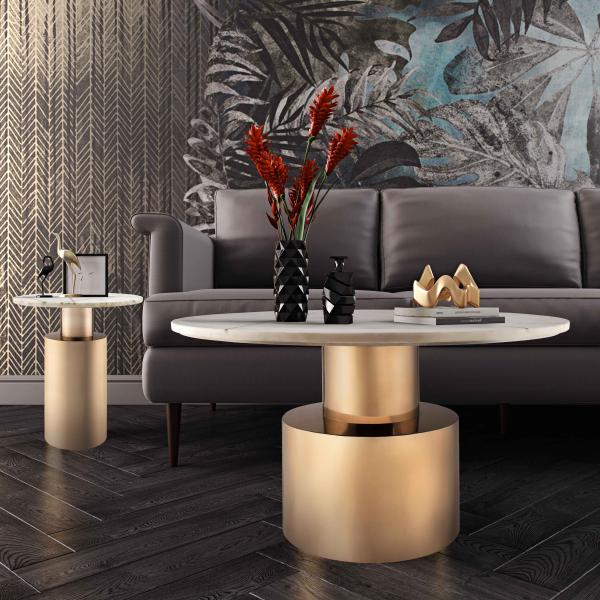 Rohini Coffee Table - White Marble