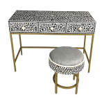 Seema Dresser Console & Stool - Black & White Bone Inlay