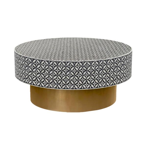 Yasmine Coffee Table - Black & White Bone Inlay